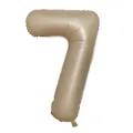 Number 7 balloon in matte cream foil for minimalist birthday party decorations - Number 7 / 40 Inch (With Individual Packaging) / Caramel color