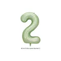 40-inch olive green matte finish number 2 foil balloon for party decorations - Number 2 / 40 Inch (With Individual Packaging) / Olive Green