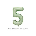 40-inch olive green number 5 foil balloon with a matte satin finish for parties - Number 5 / 40 Inch (With Individual Packaging) / Olive Green