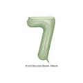 40-inch olive green number 7 aluminum foil balloon for birthday party decoration - Number 7 / 40 Inch (With Individual Packaging) / Olive Green