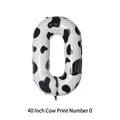 40 inch cow print number 0 foil balloon for birthday party and animal theme decorations - Number 0 / 40 Inch / Cow Print