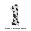 40 inch cow print number 1 balloon made of durable aluminum foil material - Number 1 / 40 Inch / Cow Print
