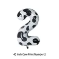 40 inch cow print number 2 balloon made of premium aluminum foil for party decor - Number 2 / 40 Inch / Cow Print