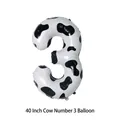 40 inch cow print number 3 foil balloon with black and white animal pattern for party - Number 3 / 40 Inch / Cow Print