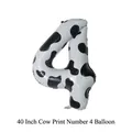 40-inch cow print number 4 balloon made of foil for themed party decorations - Number 4 / 40 Inch / Cow Print