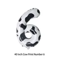 40-inch cow print number 6 balloon with black and white cattle patterns for parties - Number 6 / 40 Inch / Cow Print