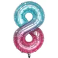 40-inch ombre gradient number 8 balloon with white stars for party decoration - Number 8 / 40 Inch / Starry Gradient