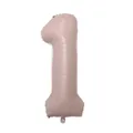Nude pink 40 inch number 1 foil balloon for birthday party and anniversary decor - Number 1 / 40 Inch / Baby Pink