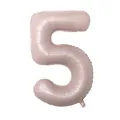 Number 5 foil balloon in matte cream pink for birthday party celebration decor - Number 5 / 40 Inch / Baby Pink