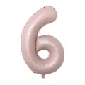 Macaron pink 40 inch foil balloon in the shape of number 6 for party decoration - Number 6 / 40 Inch / Baby Pink