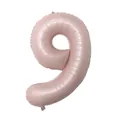 Matte rose gold number 9 foil balloon for birthday party decorations, 40 inch size - Number 9 / 40 Inch / Baby Pink