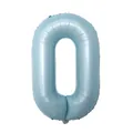 Light blue number 0 foil balloon for birthday party decorations with metallic finish - Number 0 / 40 Inch / Baby Blue