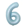 40-inch light blue matte number 6 aluminum foil balloon for birthday party decor - Number 6 / 40 Inch / Baby Blue