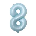40-inch light blue number 8 foil balloon with metallic finish for parties - Number 8 / 40 Inch / Baby Blue