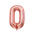 Number 0 foil balloon in metallic rose gold for birthday party decoration - Number 0 / 40 Inch / Rose Gold