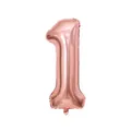Number 1 rose gold foil balloon with a shiny metallic finish for birthday party decor - Number 1 / 40 Inch / Rose Gold