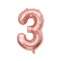 Rose gold number 3 foil balloon made of premium metallic material for celebrations - Number 3 / 40 Inch / Rose Gold