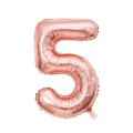 Rose gold 40 inch number 5 foil balloon with metallic finish for party decoration - Number 5 / 40 Inch / Rose Gold