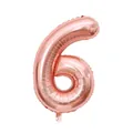 40-inch rose gold number 6 foil balloon with high-gloss metallic finish for party decor - Number 6 / 40 Inch / Rose Gold