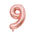 40-inch rose gold foil number 9 balloon with metallic finish for party decoration - Number 9 / 40 Inch / Rose Gold