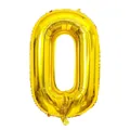 40-inch golden number 0 foil balloon with a shiny metallic mirror finish for parties - Number 0 / 40 Inch / Gold