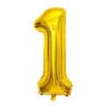 Golden number 1 foil balloon with reflective metallic finish for birthday party decor - Number 1 / 40 Inch / Gold