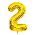 Golden 40-inch number 2 aluminum foil balloon with metallic finish and refill valve - Number 2 / 40 Inch / Gold