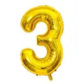 40-inch golden number 3 foil balloon made of shiny metallic film for party decor - Number 3 / 40 Inch / Gold