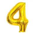 Shiny 40-inch golden number 4 foil balloon for birthday party and anniversary decor - Number 4 / 40 Inch / Gold