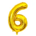 Golden 40-inch number 6 foil balloon with a shiny metallic finish for party decor - Number 6 / 40 Inch / Gold