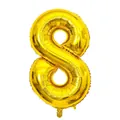 Golden 40-inch number 8 foil balloon with metallic finish for party decoration - Number 8 / 40 Inch (With Individual Packaging) / Gold