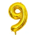 Golden 40 inch number 9 aluminum foil balloon with metallic reflective finish - Number 9 / 40 Inch (With Individual Packaging) / Gold