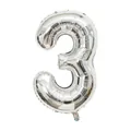 Silver 40-inch number 3 aluminum foil balloon for birthday party and anniversary decor - Number 3 / 40 Inch (With Individual Packaging) / Silver