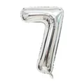 Silver number 7 foil balloon with metallic finish for birthday party decoration - Number 7 / 40 Inch (With Individual Packaging) / Silver