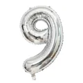 Silver number 9 foil balloon 40 inch slim style for birthday party decoration - Number 9 / 40 Inch (With Individual Packaging) / Silver