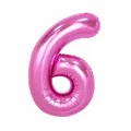Giant 40 inch hot pink number 6 foil balloon for birthday party decorations - Number 6 / 40 Inch (With Individual Packaging) / Pink