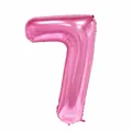 Pink foil balloon in number 7 shape for birthday parties and anniversary celebrations - Number 7 / 40 Inch (With Individual Packaging) / Pink