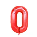 Metallic red number 0 foil balloon for birthday party decorations with high gloss - Number 0 / 40 Inch (With Individual Packaging) / Red