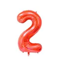 40-inch vibrant red number 2 foil balloon with metallic finish for birthday party decor - Number 2 / 40 Inch (With Individual Packaging) / Red