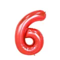 Metallic red number 6 foil balloon for birthday party and anniversary celebration - Number 6 / 40 Inch (With Individual Packaging) / Red