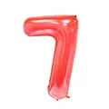 Metallic red 40 inch foil balloon in number 7 shape for birthday party decoration - Number 7 / 40 Inch (With Individual Packaging) / Red