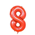 Vibrant red number 8 aluminum foil balloon for birthday and anniversary parties - Number 8 / 40 Inch (With Individual Packaging) / Red