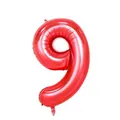 Vibrant red number 9 foil balloon for 40-inch party birthday decorations - Number 9 / 40 Inch (With Individual Packaging) / Red