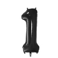 Black foil balloon in shape of number 1 for birthday parties and celebrations - Number 1 / 40 Inch (With Individual Packaging) / Black