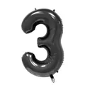 Matte black 40 inch number 3 foil balloon for birthday party and anniversary events - Number 3 / 40 Inch (With Individual Packaging) / Black