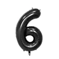 Black 40 inch number 6 foil balloon with metallic finish for birthday party decoration - Number 6 / 40 Inch (With Individual Packaging) / Black