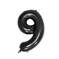40-inch slim number 9 foil balloon in black finish for birthday party decoration - Number 9 / 40 Inch (With Individual Packaging) / Black