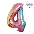 40-inch number 4 foil balloon with vibrant rainbow gradient finish for parties - Number 4 / 40 Inch (With Individual Packaging) / Gradient