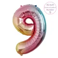 40-inch rainbow gradient number 9 aluminum foil balloon for birthday party decor - Number 9 / 40 Inch / Gradient