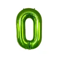 Green 40-inch number 0 foil balloon with a shiny metallic finish for celebrations - Number 0 / 40 Inch / Fruit Green